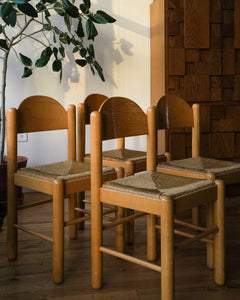 Hank Loewenstein Padova-style style rush dining chairs, made in Italy