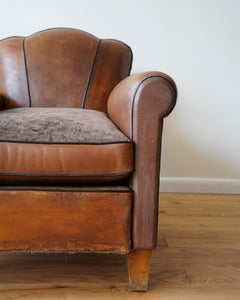 1940s Leather Club Chair