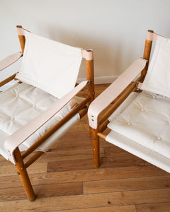 Arne Norell Sirocco Safari Chairs, pair
